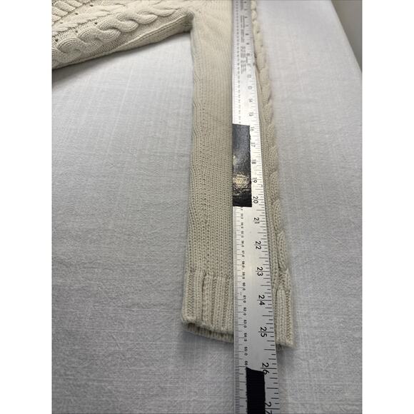 CABI Cottagecore Ethereal Corset Lace Cable Knit Sweater Cream Ivory 3157 S - Picture 10 of 11